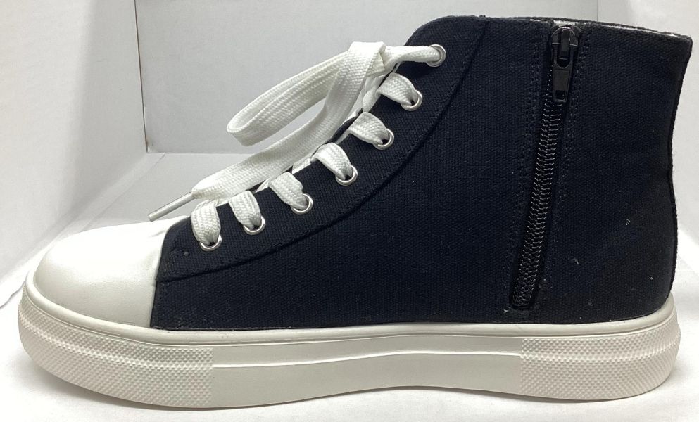 刺繡高筒帆布鞋 