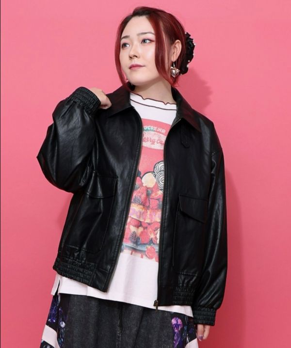 小豹貓皮革夾克外套 