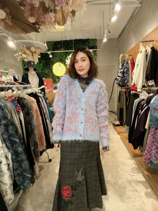 棉花糖毛絨V領外罩 