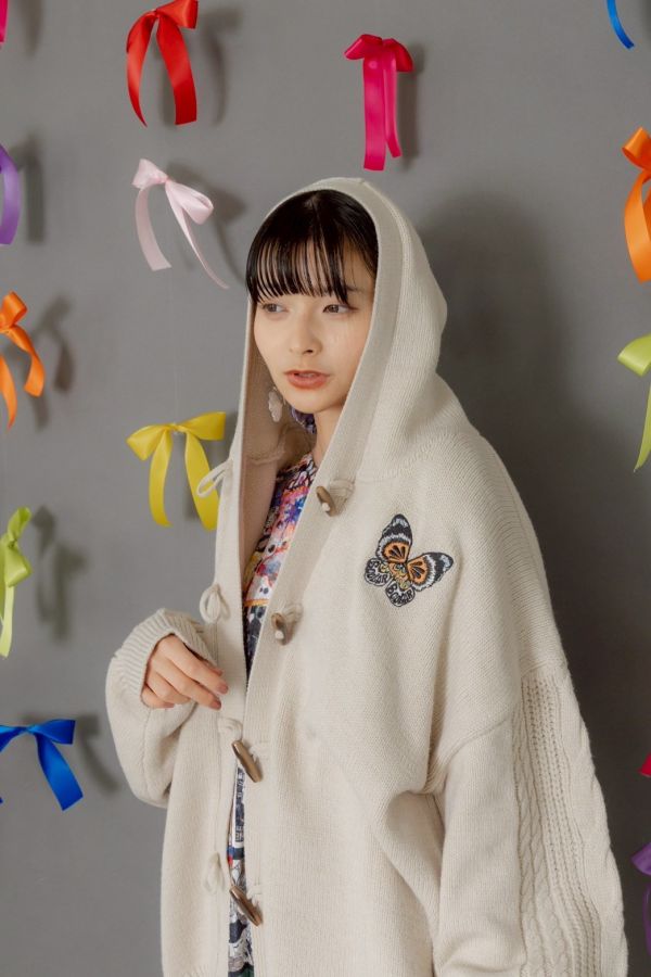 ScoLar蝴蝶刺繡連帽外套 