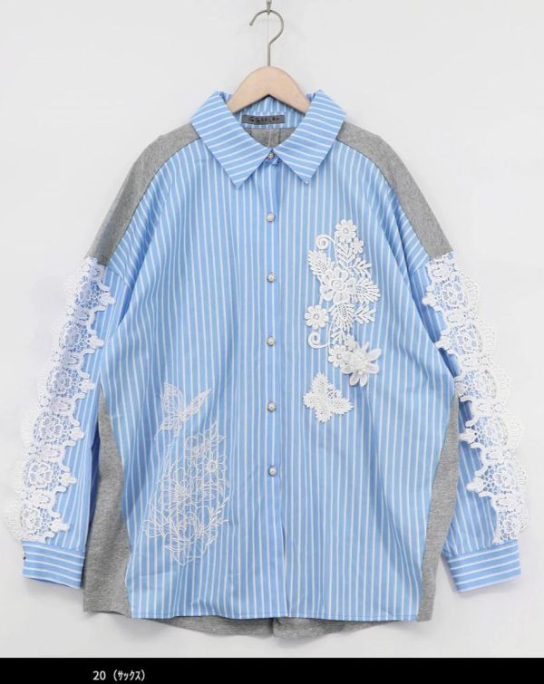 立體簍空蕾絲造型襯衫 