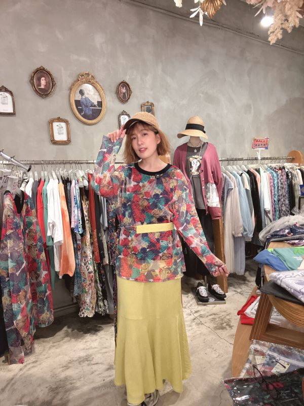 魚尾花繩腰帶裙 