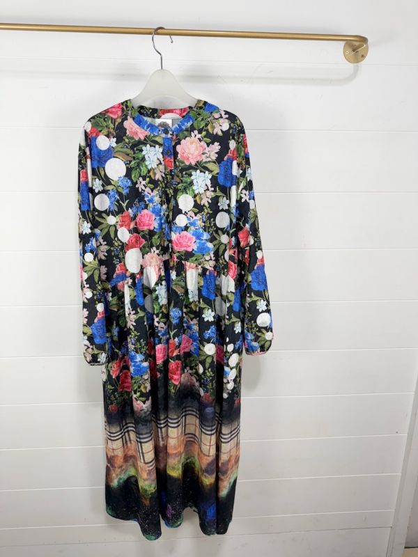 女神/銀花襯衫長洋裝 