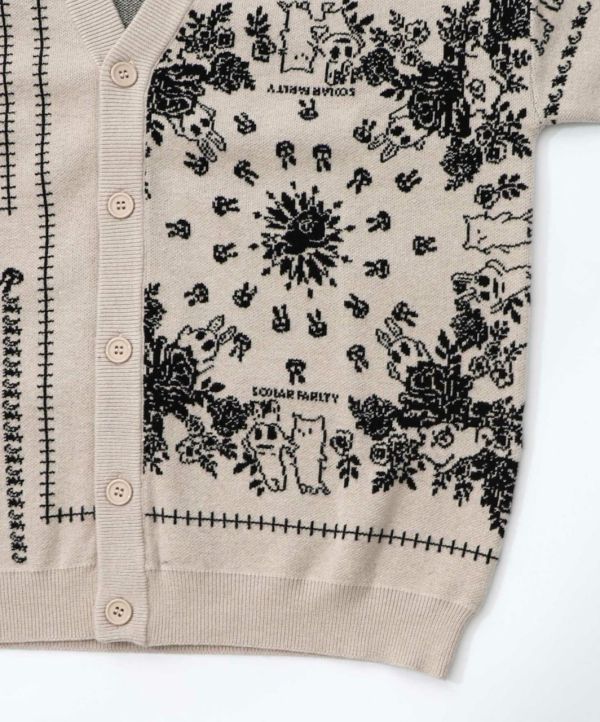 熊熊圖騰V領針織外罩 