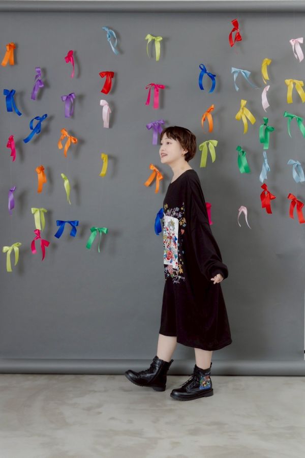 撲克牌貓咪長版上衣 