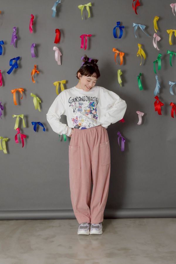 燈芯絨口袋工作褲 