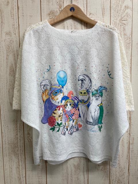 貓咪玫瑰花紋上衣 