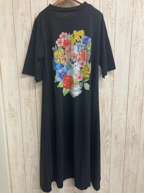 V領花朵LOGO長洋裝 