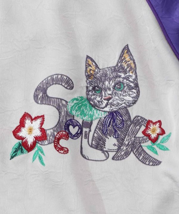 海外限定-雙面穿貓刺繡夾克 