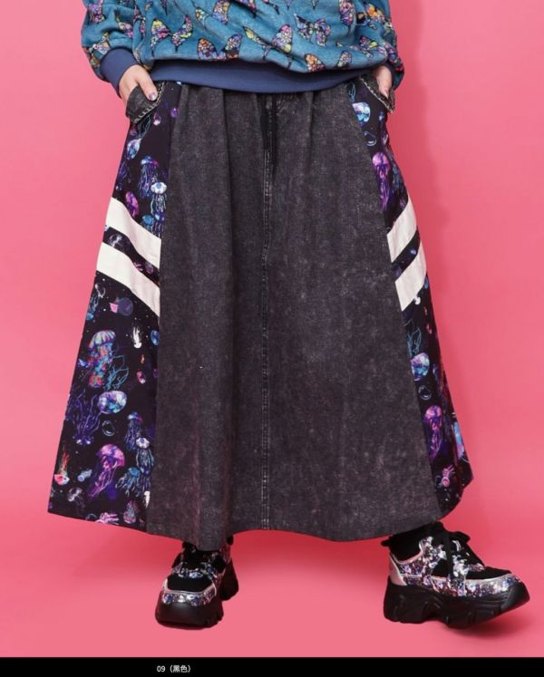 運動風星空牛仔A字裙 