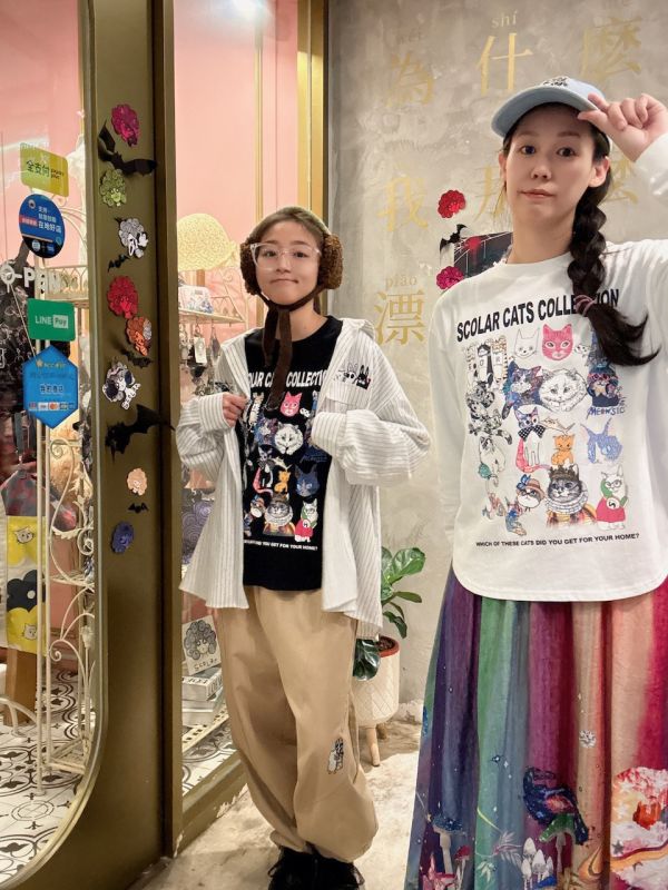 貓塗鴉集合上衣 