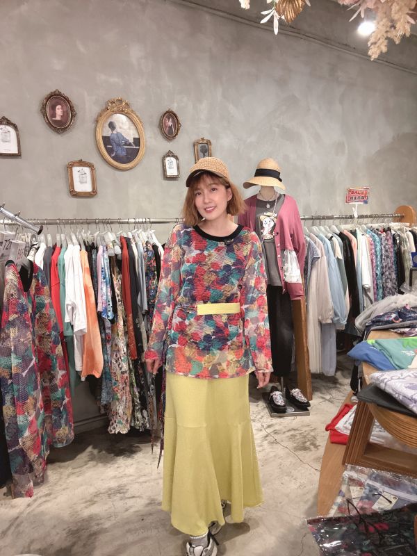 魚尾花繩腰帶裙 