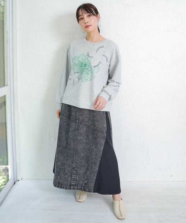 PREMIUM系-電繡花朵上衣 