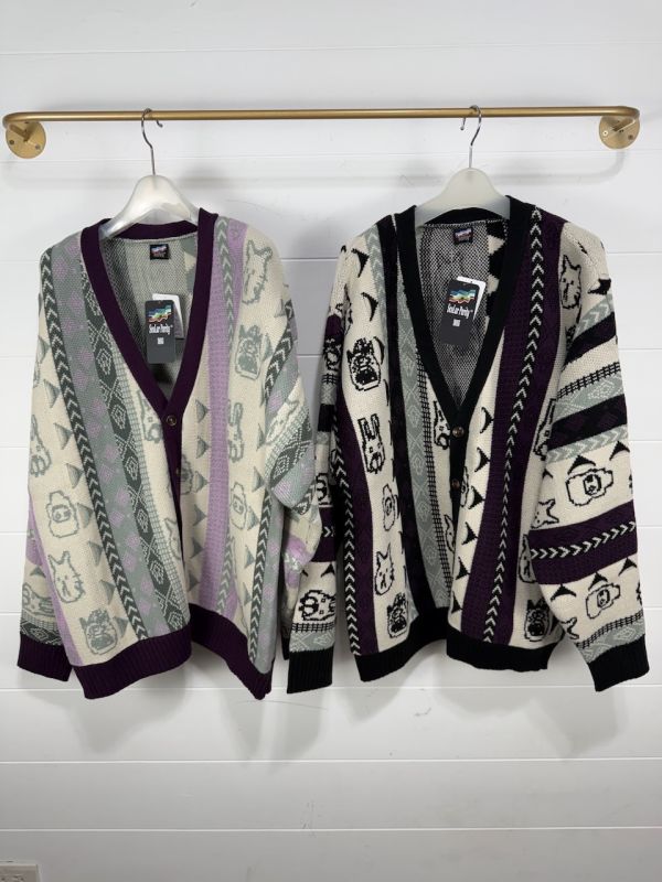 圖膳大頭角色針織外套 