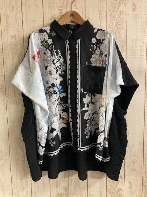 花朵蕾絲框襯衫 