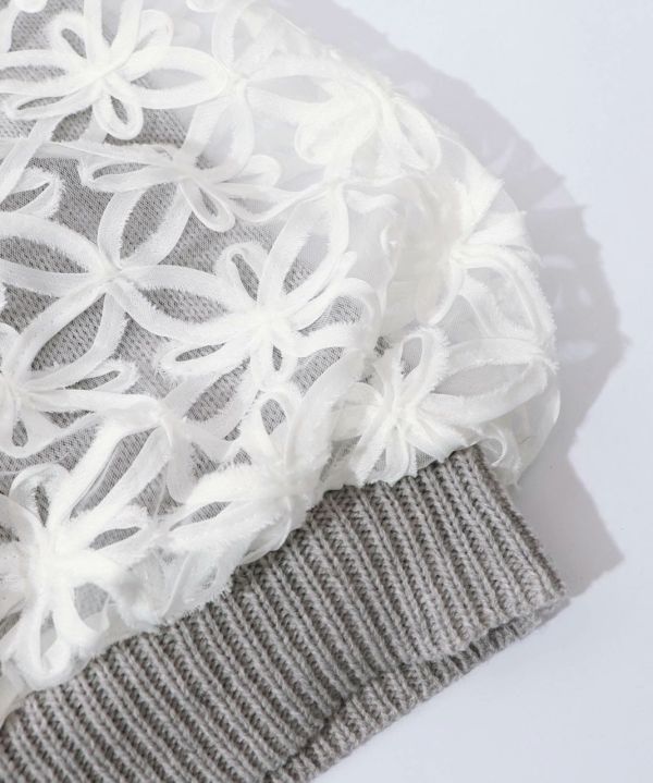 鏤空網織拼紗外套 