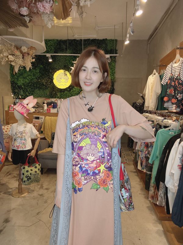 涼感長板娃頭洋裝 