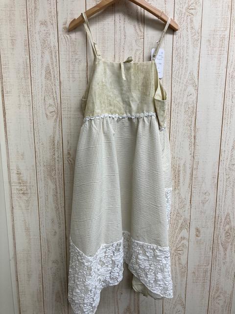 小熊貓異材拼接細肩帶洋裝 