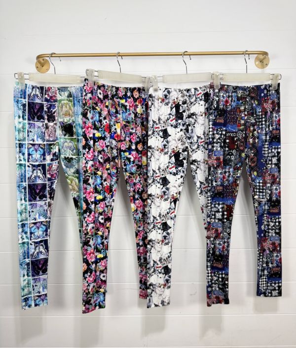 膠原蛋白-彈性塗鴉內搭褲 