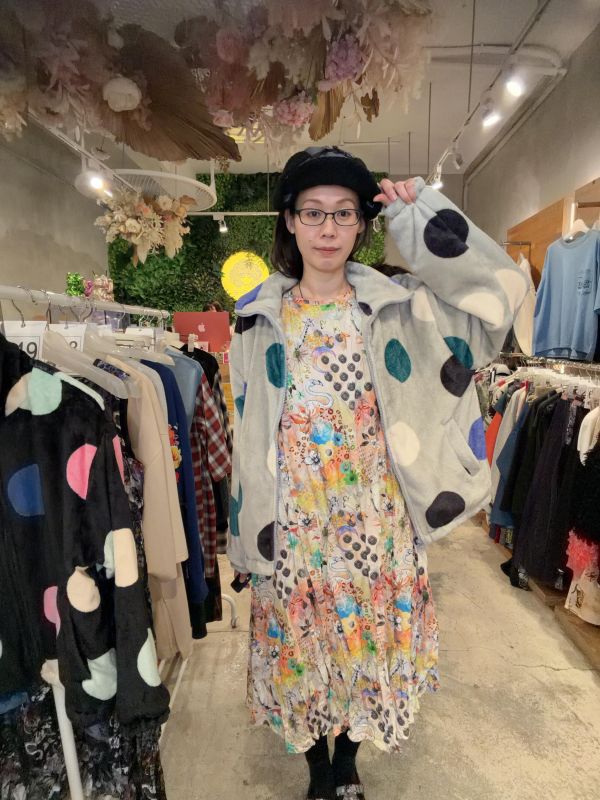 限時優惠 - 彩色點點法蘭絨外套 