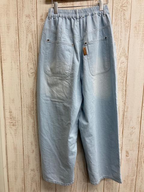 拼接花朵牛仔褲 