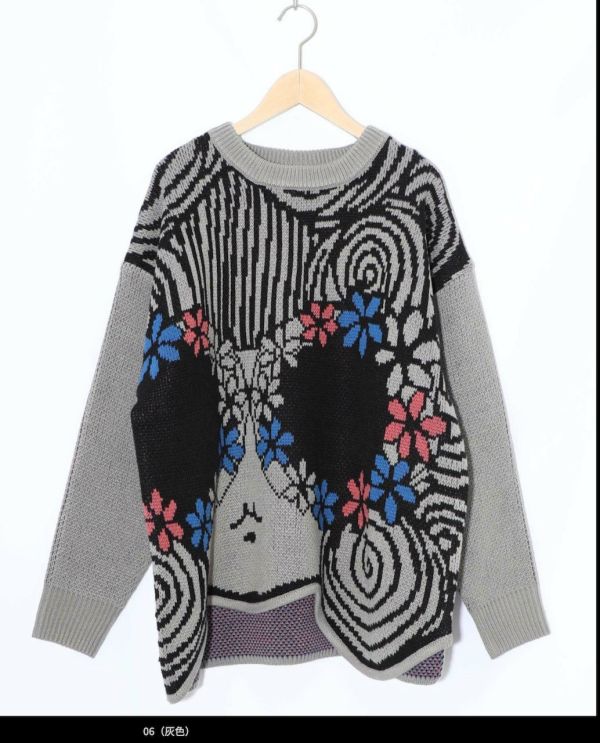 矇眼娃造型針織上衣 