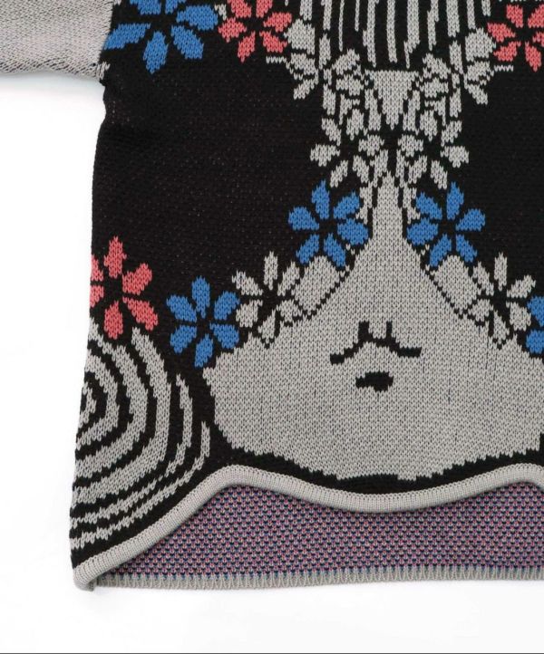 矇眼娃造型針織上衣 