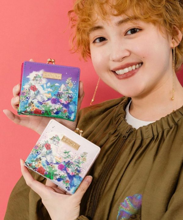 彩虹豹紋短皮夾 