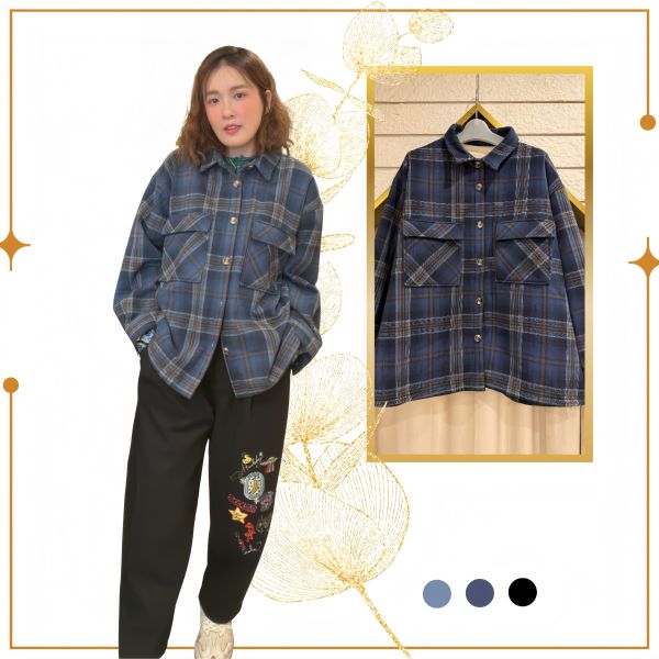 狗狗拼接襯衫外套 