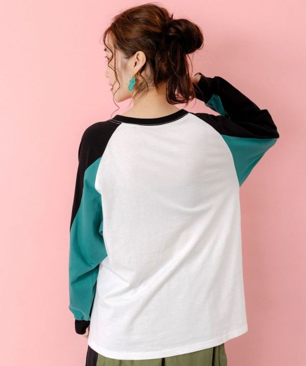 比莉貓搖滾撞袖上衣 