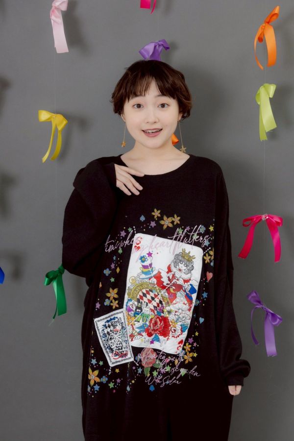 撲克牌貓咪長版上衣 