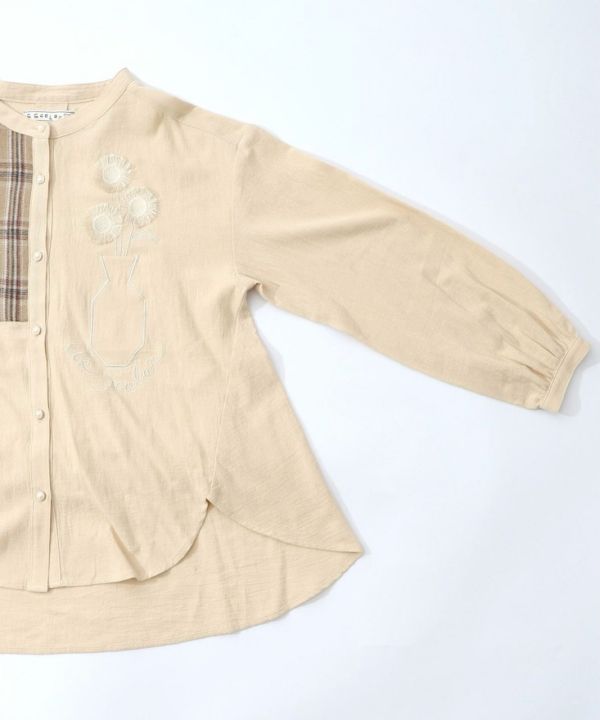 花瓶格子拼接襯衫 