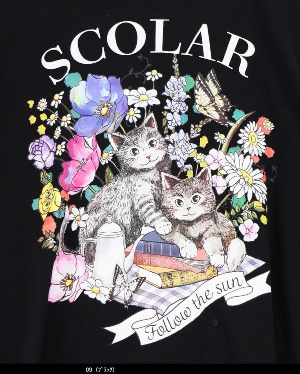 下午茶貓咪拼接蕾絲長版洋裝 