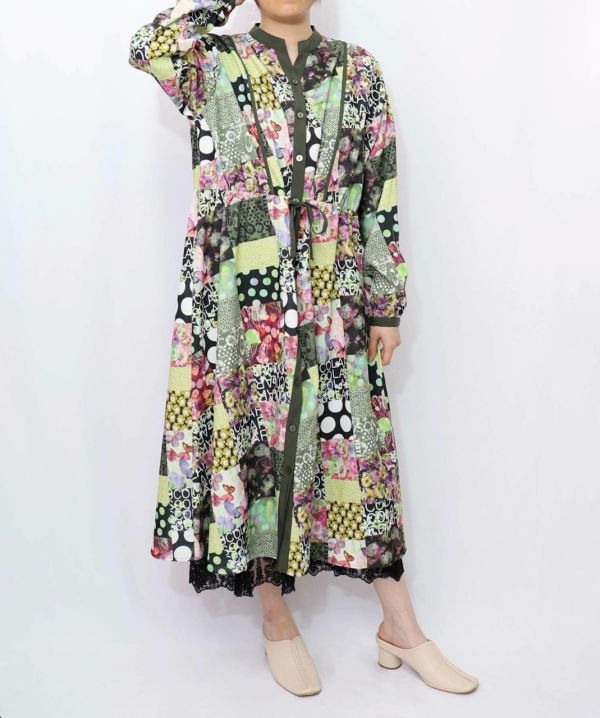 點點花朵襯衫洋裝 