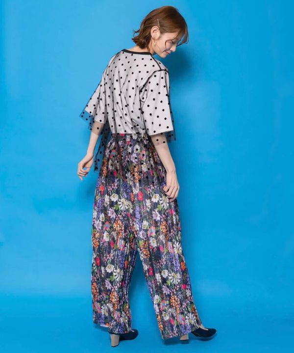 暹羅貓花朵皺皺褲 