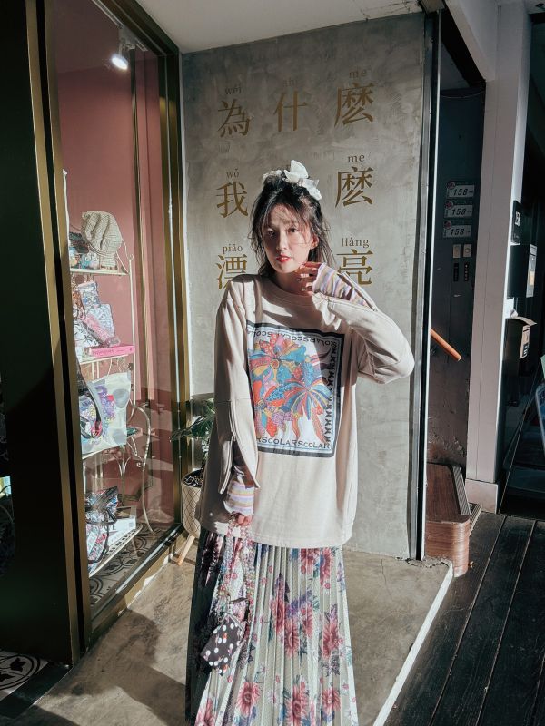 畫框袖子拉鍊款上衣 