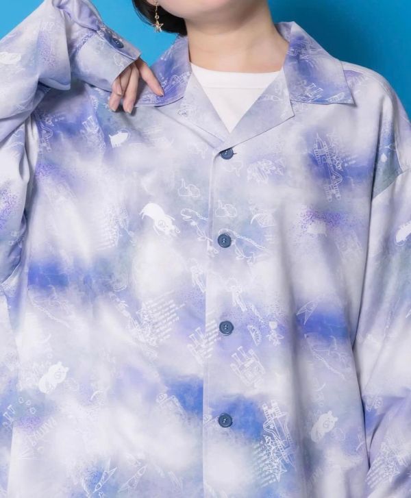 暈染/格子兔塗鴉襯衫 