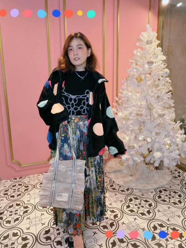 彩色點點法蘭絨外套 