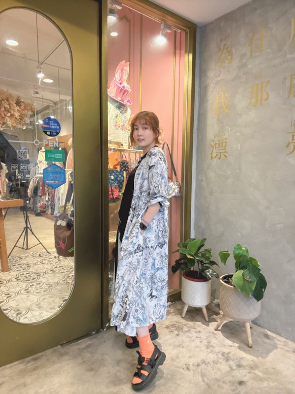 星座暈染口袋襯衫洋裝 