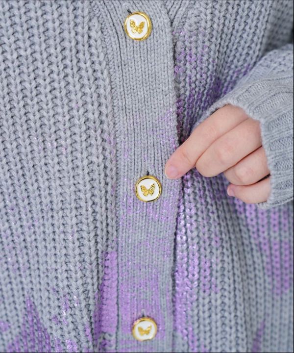 蝴蝶鏤空漸層針織外罩 