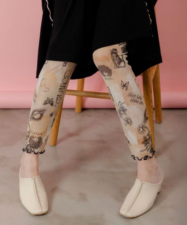 法式朵朵內搭褲 