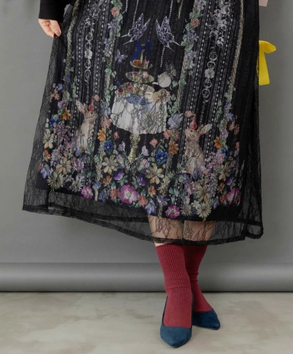 貴族花園蕾絲拼接洋裝 