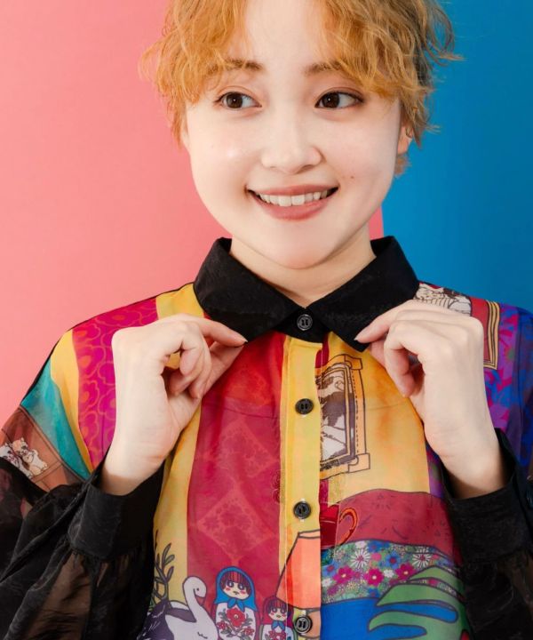 英倫畫家風主圖襯衫 