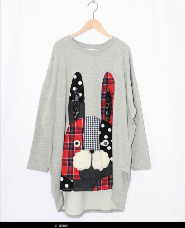 普普風兔子中長版上衣 