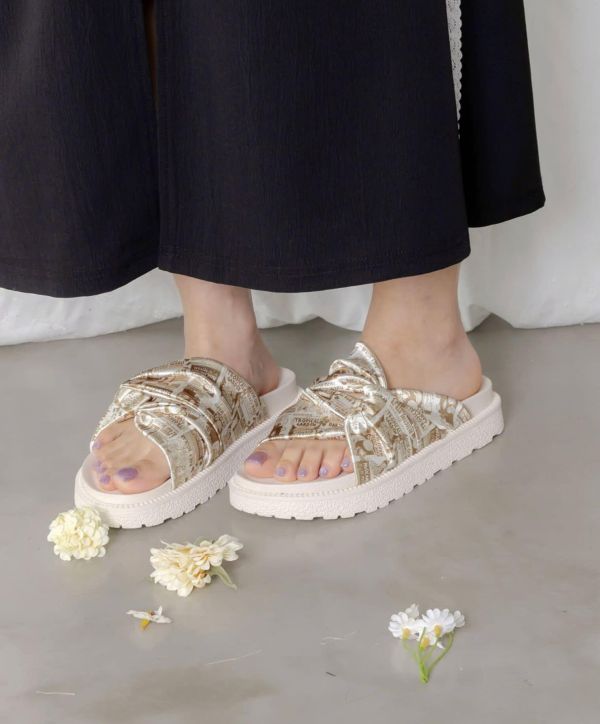 印花涼鞋 