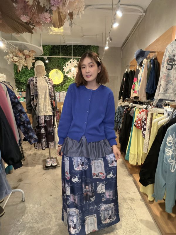 四種穿法-貓咪陰影拼接上衣 