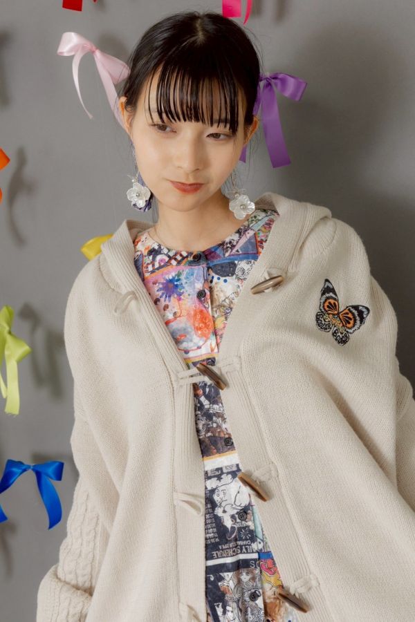 ScoLar蝴蝶刺繡連帽外套 