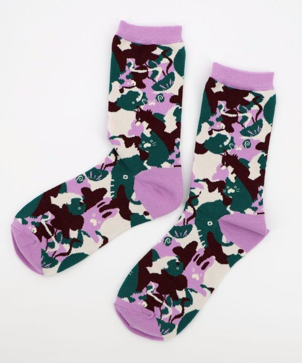 秋冬9月-迷彩貓咪襪 