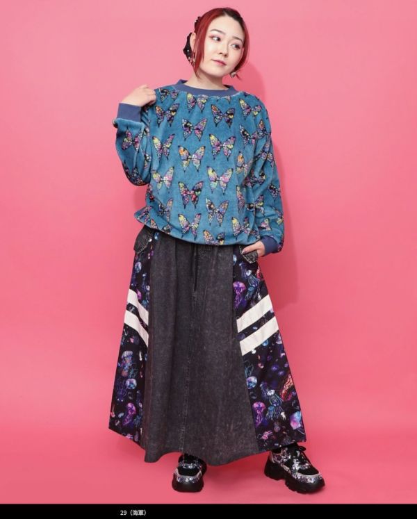 運動風星空牛仔A字裙 