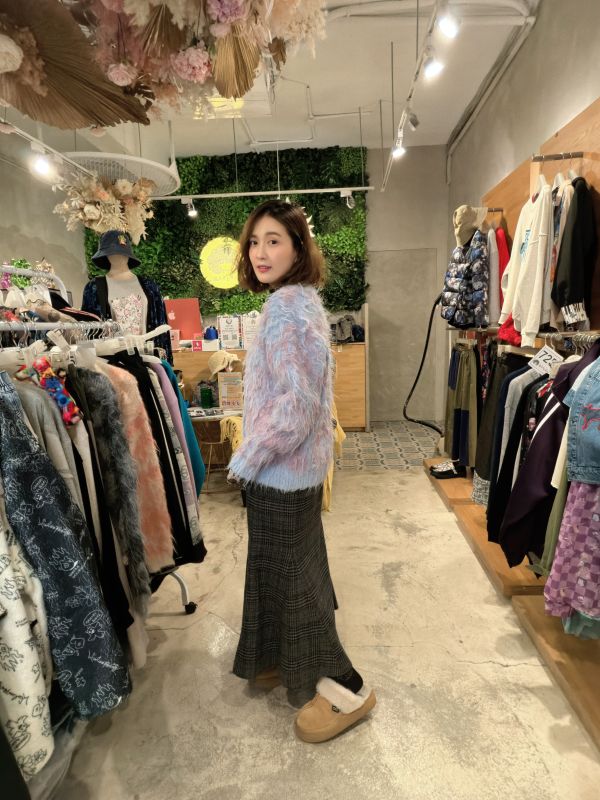 格紋玫瑰魚尾裙 